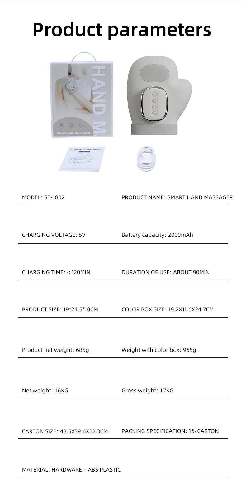 Electric Hand and Finger Massager with Air Compression