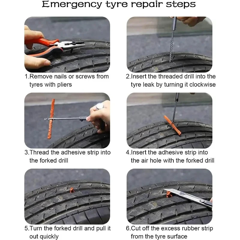 Emergency Tire Puncture Repair Kit for Vehicles - 3