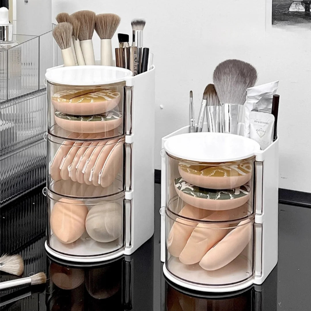 Rotating Desktop Cosmetic Makeup Brush and Accessory Organizer - 5