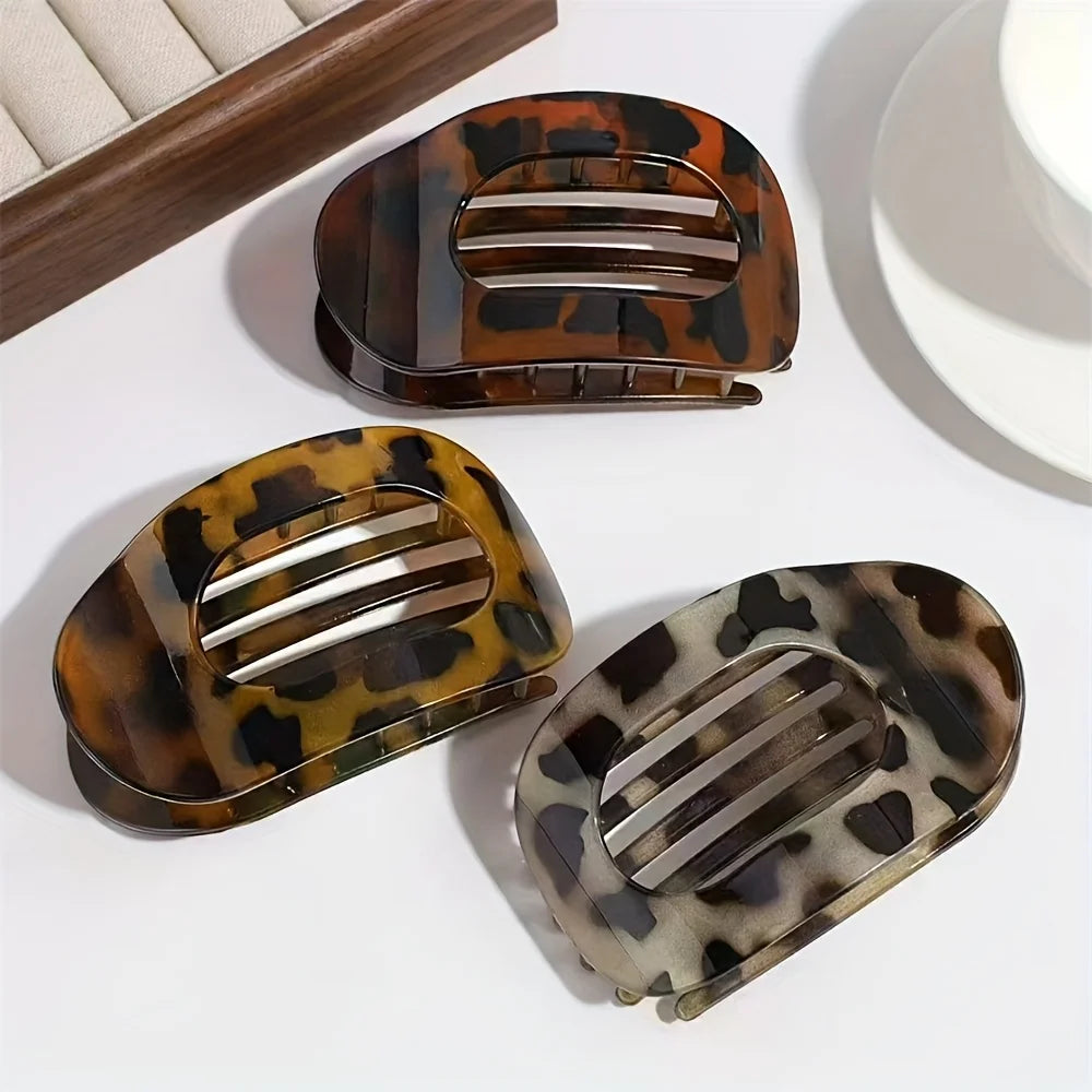 Matte Oval Flat Hair Clips for Women