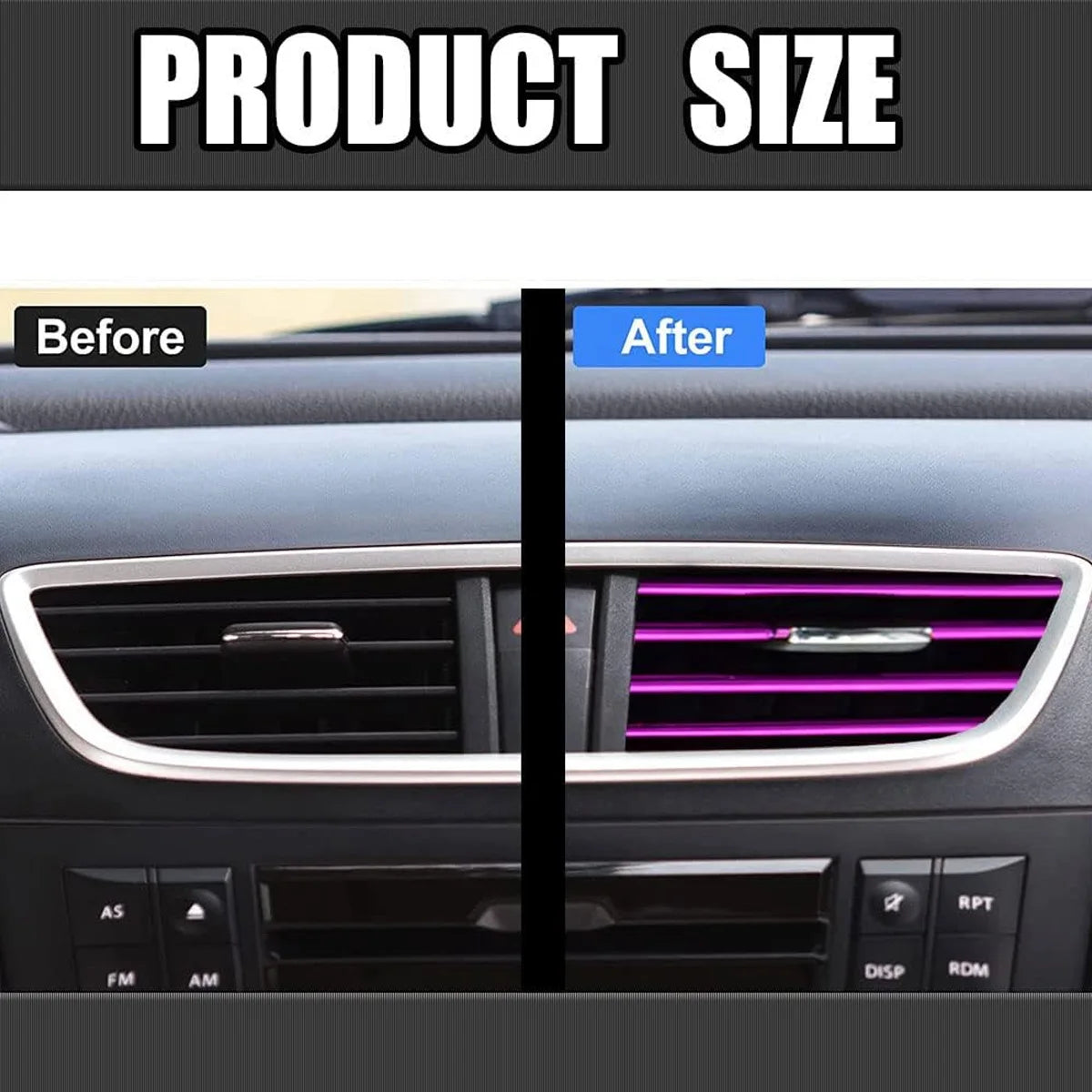 10pcs Car Interior Air Vent Trim Strip Universal AC Outlet Decoration