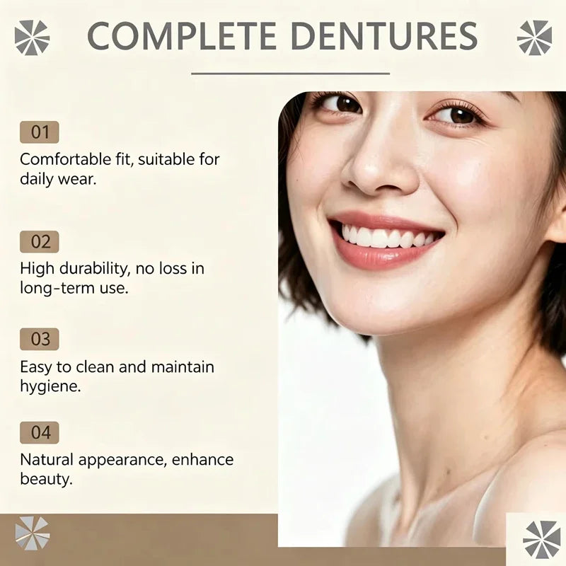 Comfortable Realistic Silicone Upper and Lower Dentures - 9
