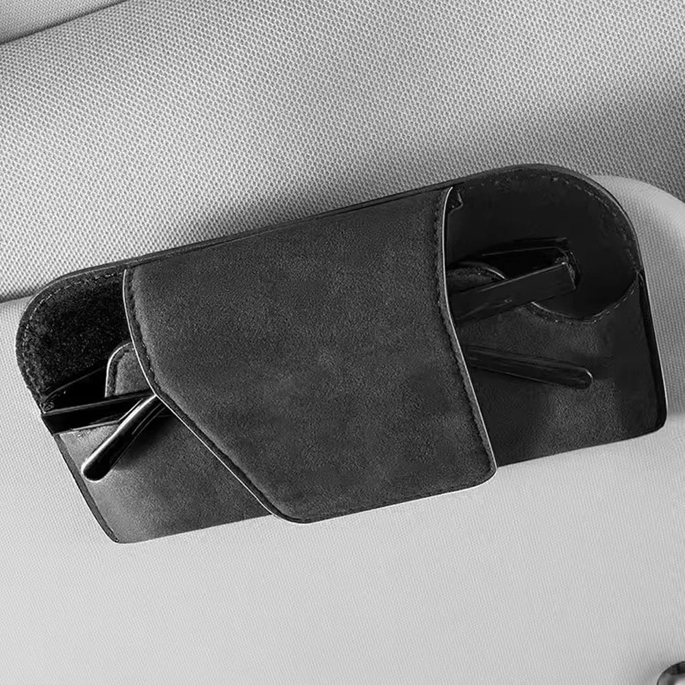 Leather Car Sun Visor Sunglasses Holder Case - 5
