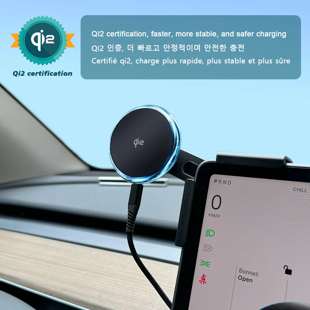 Magnetic Wireless Car Charger Mount for Tesla Screen