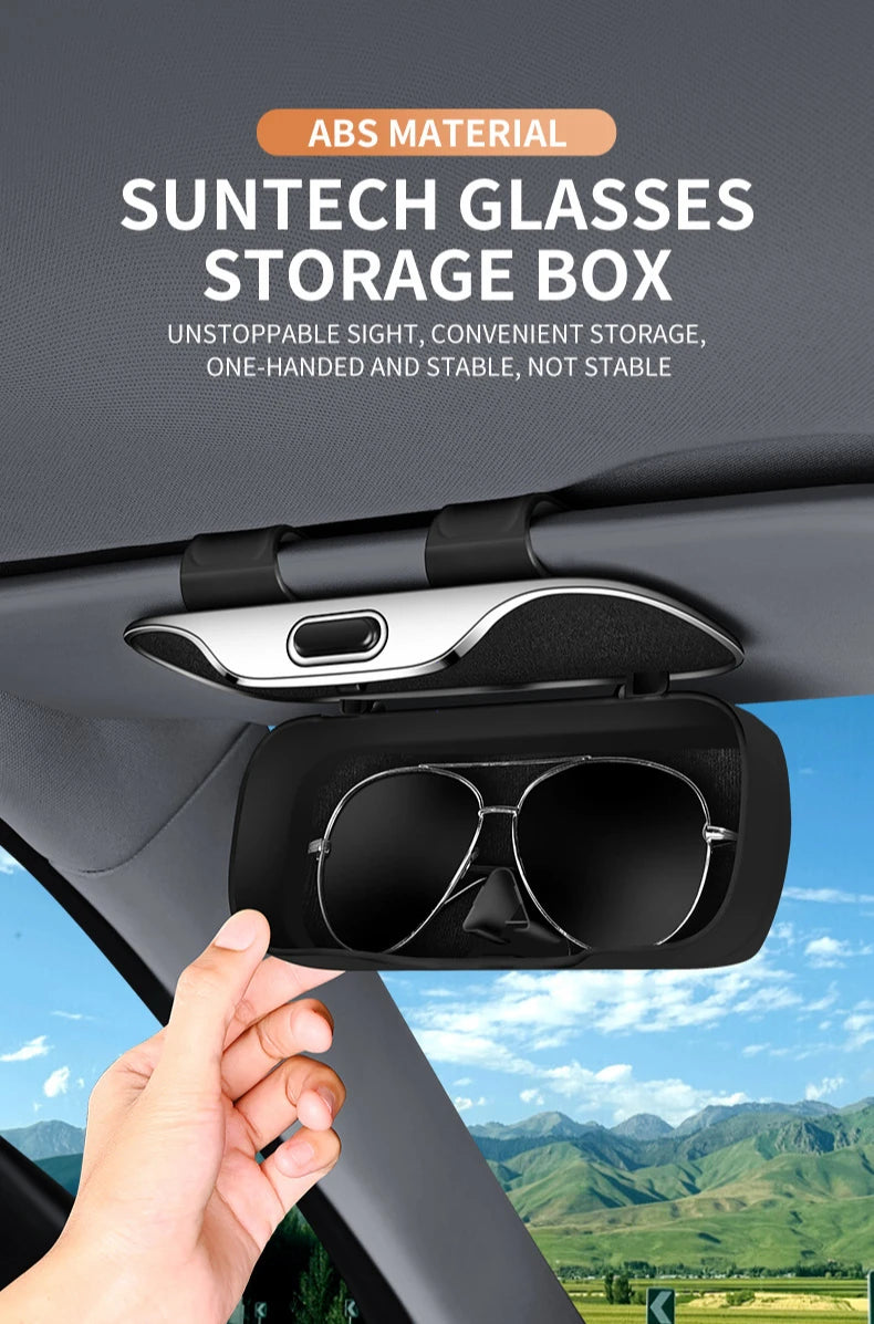 Portable Car Sun Visor Sunglasses Holder Case - 6