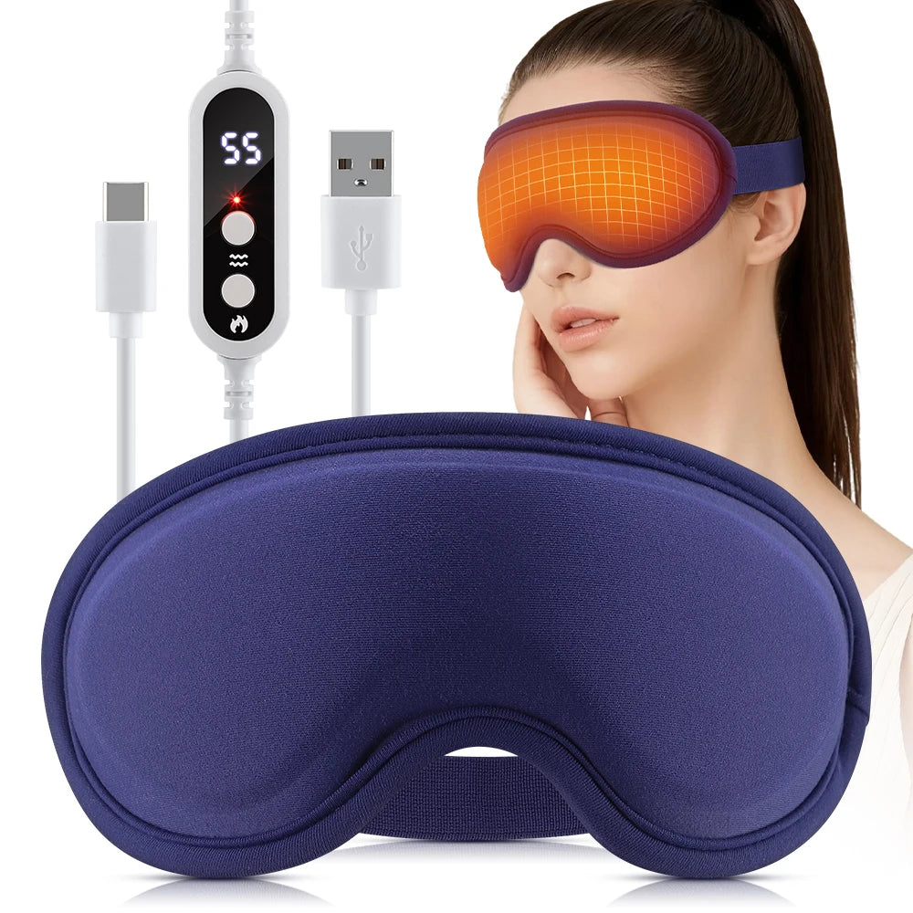 Heated Vibrating 3D Eye Massager Mask for Stress Relief and Sleep