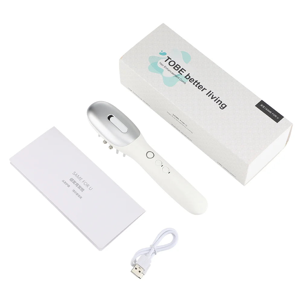 Electric EMS LED Scalp Massager and Hair Oil Applicator Comb - 18