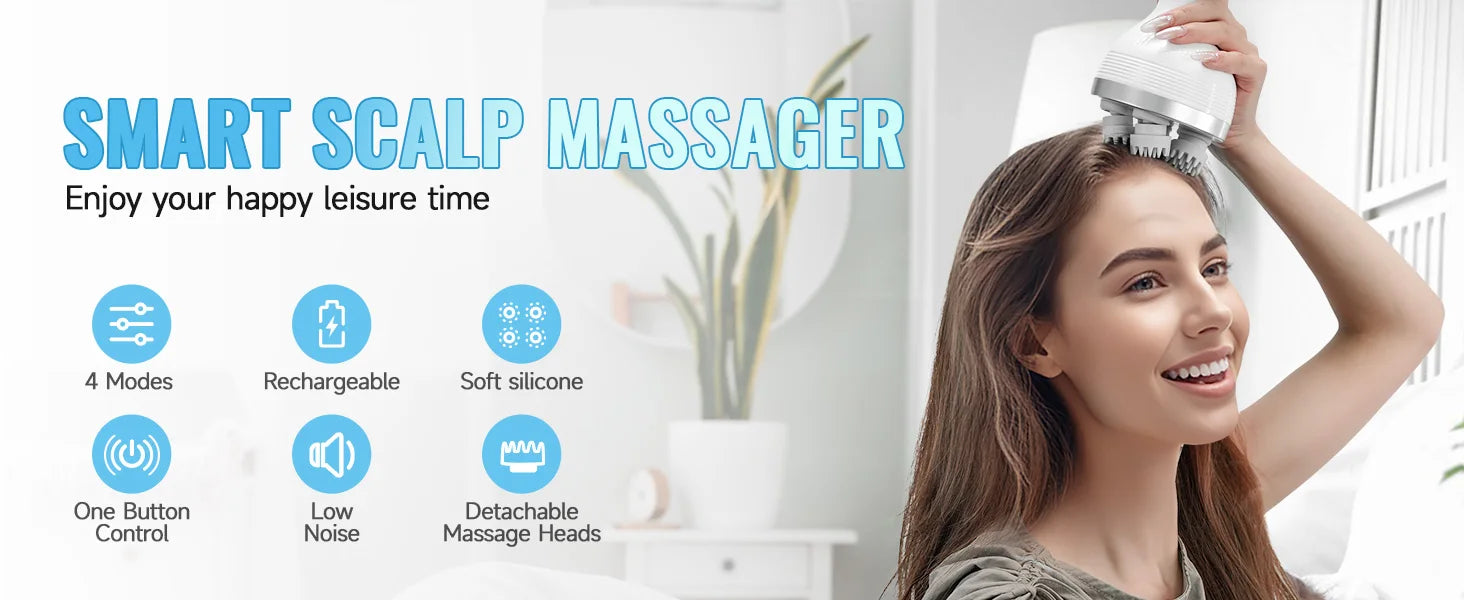 Waterproof Electric Scalp and Body Massage Tool - 6