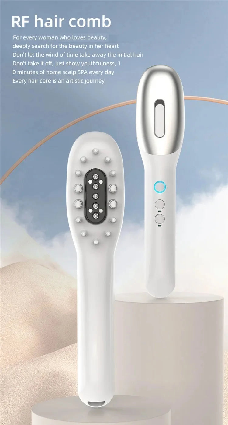 Electric EMS LED Scalp Massager and Hair Oil Applicator Comb