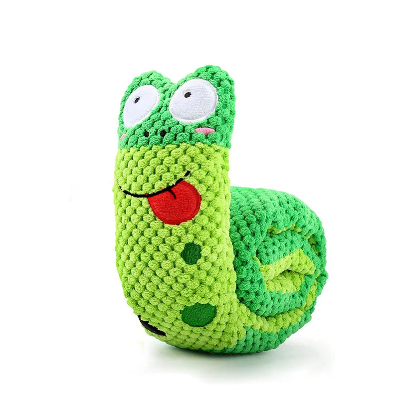 Foldable Squeaky Snail Plush Chew Toy for Dogs - 15