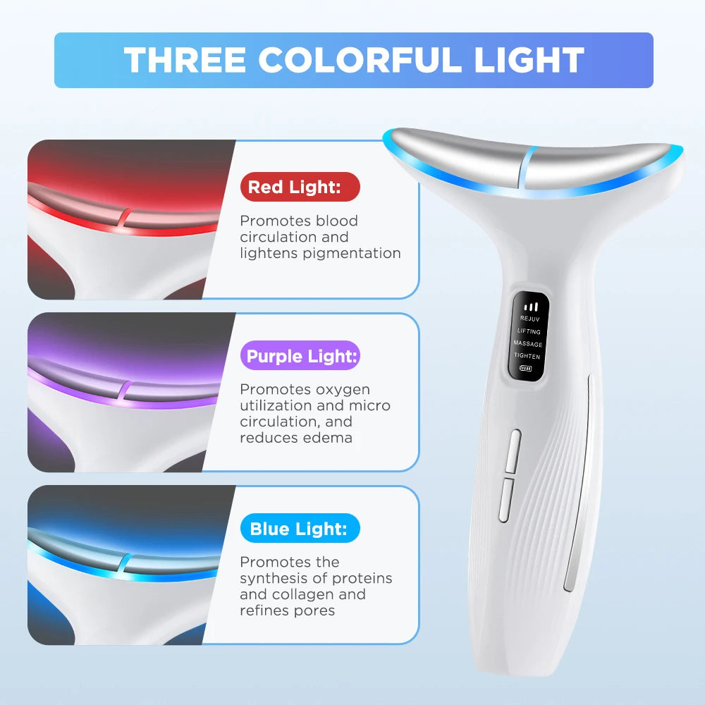 LED Face and Neck Skin Tightening Massage Device - 3