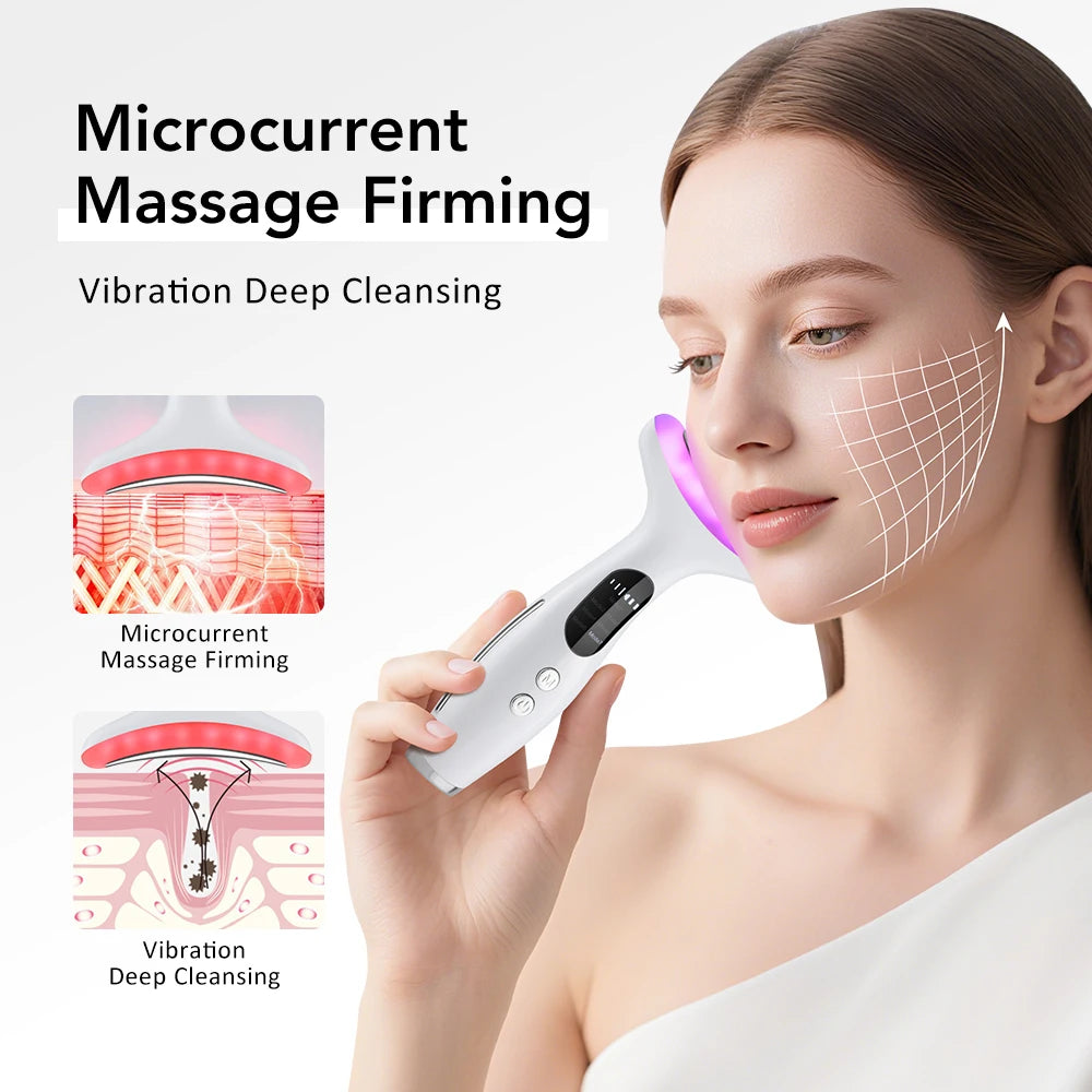 7-Color LED Neck and Face Lifting Beauty Device - 8
