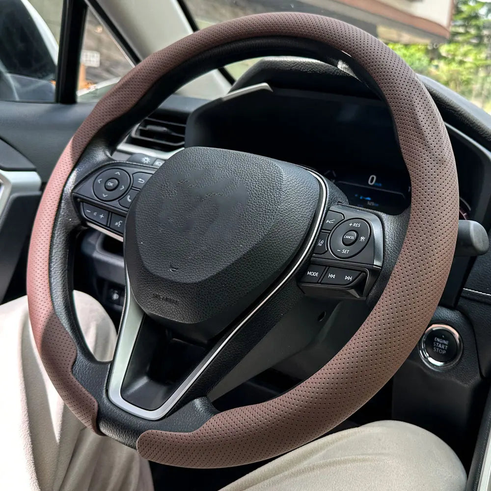 Universal Carbon Fiber Texture Car Steering Wheel Cover - 16