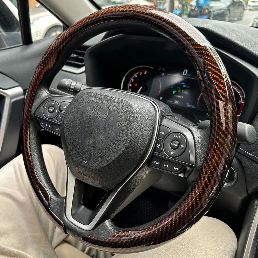 Universal Carbon Fiber Texture Car Steering Wheel Cover