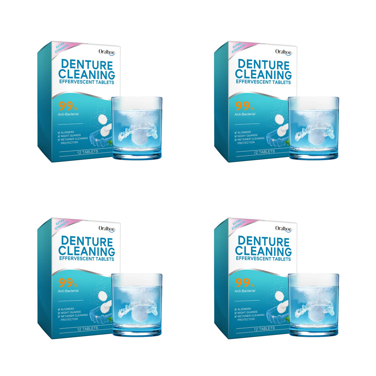 Effervescent Denture Cleaning Tablets for Fresh Breath