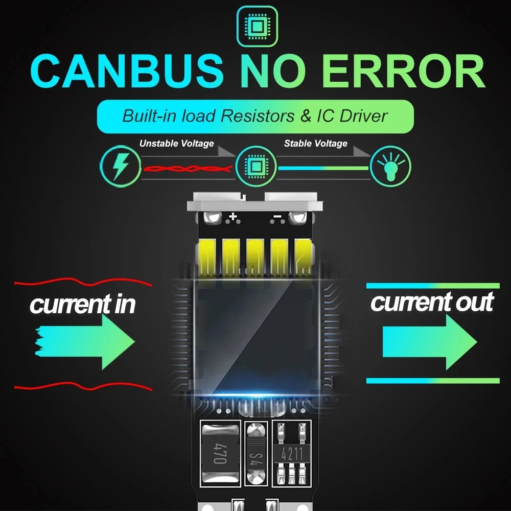 10 Pack T10 W5W LED Canbus Bulbs Error Free Interior Light Replacement