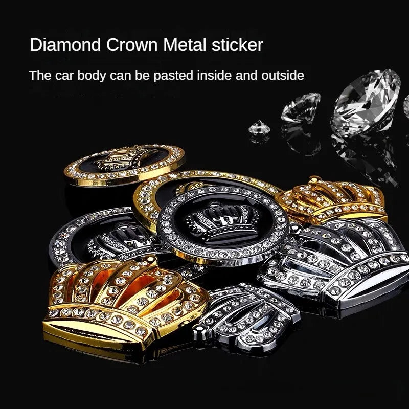 Decorative Crystal Crown Car Emblem Sticker - 6