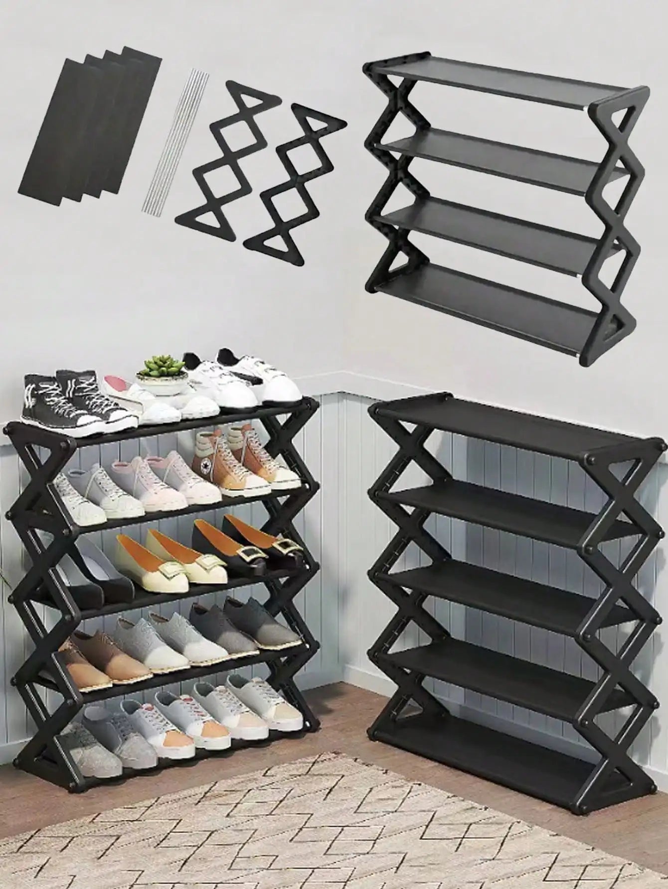 Stackable 4-Tier Expandable Shoe Storage Rack - 6