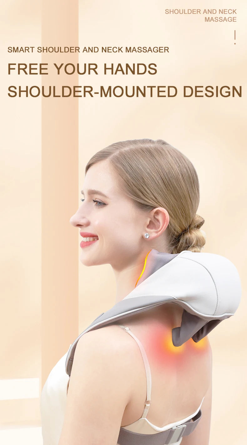 Wireless 6D Heated Neck and Shoulder Deep Tissue Massager