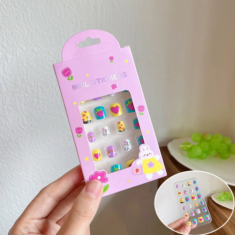 Cute Cartoon Press-On Nails for Kids - 9