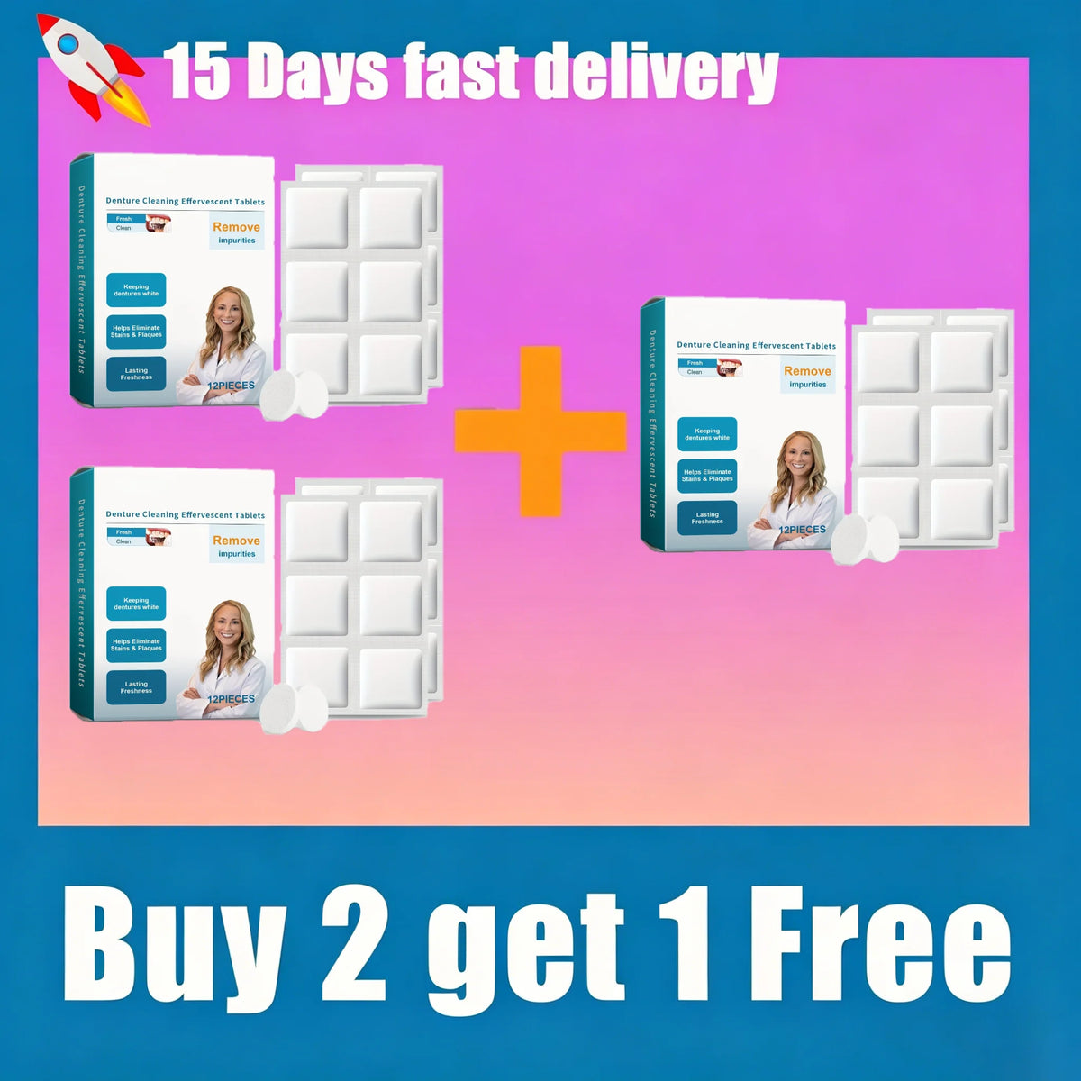 Effervescent Denture and Retainer Cleaning Tablets Kit