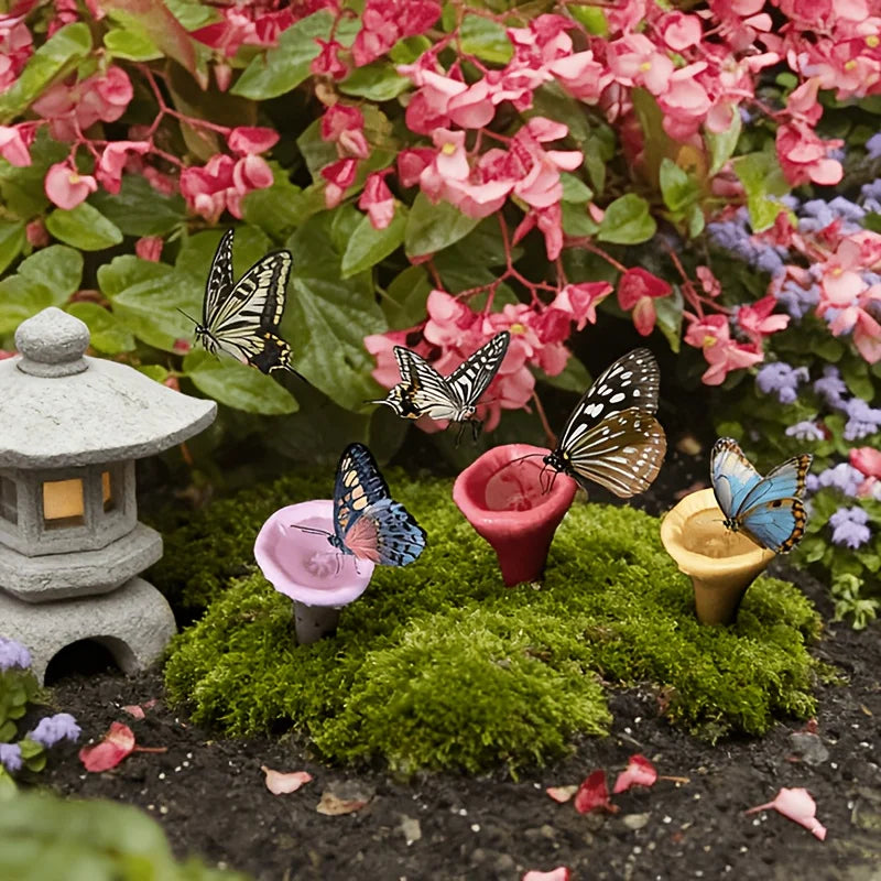Flower Shape Bee and Butterfly Drinking Water Feeder Station - 8