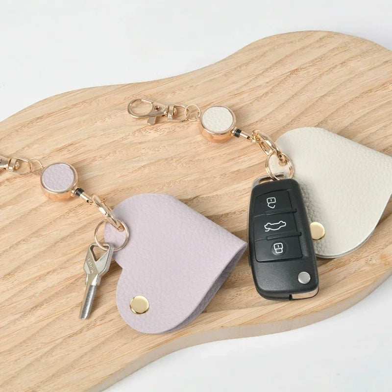 Heart-Shaped Retractable Keychain Wallet - 3