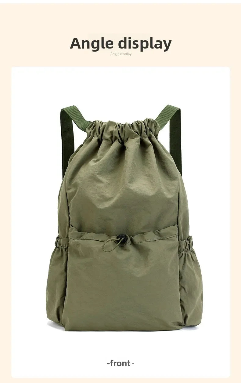Foldable Lightweight Drawstring Travel Backpack - 12