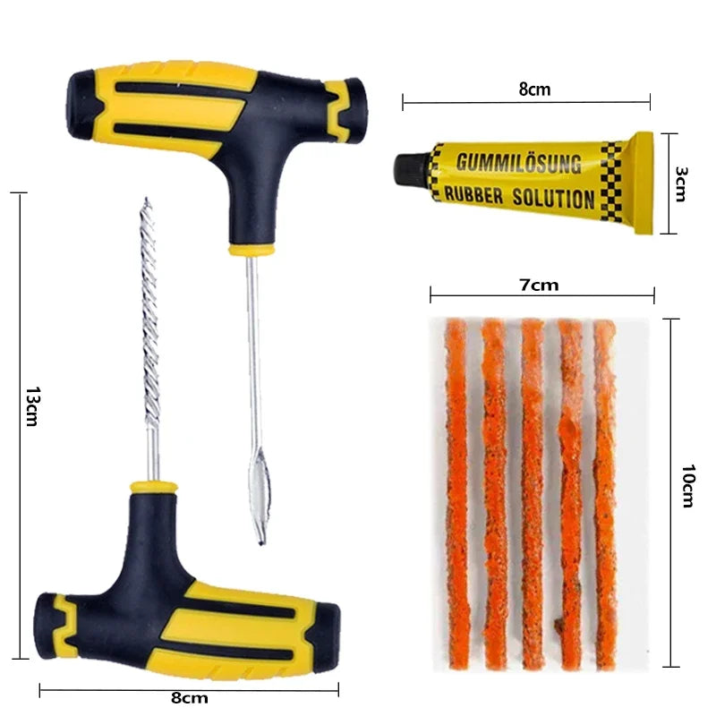 Emergency Tire Puncture Repair Kit for Cars and Motorcycles