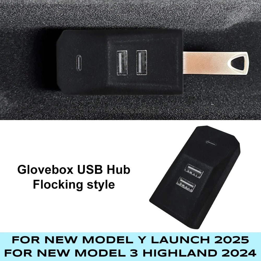 Glovebox USB Hub Docking Station for Tesla Model 3 Highland and Model Y