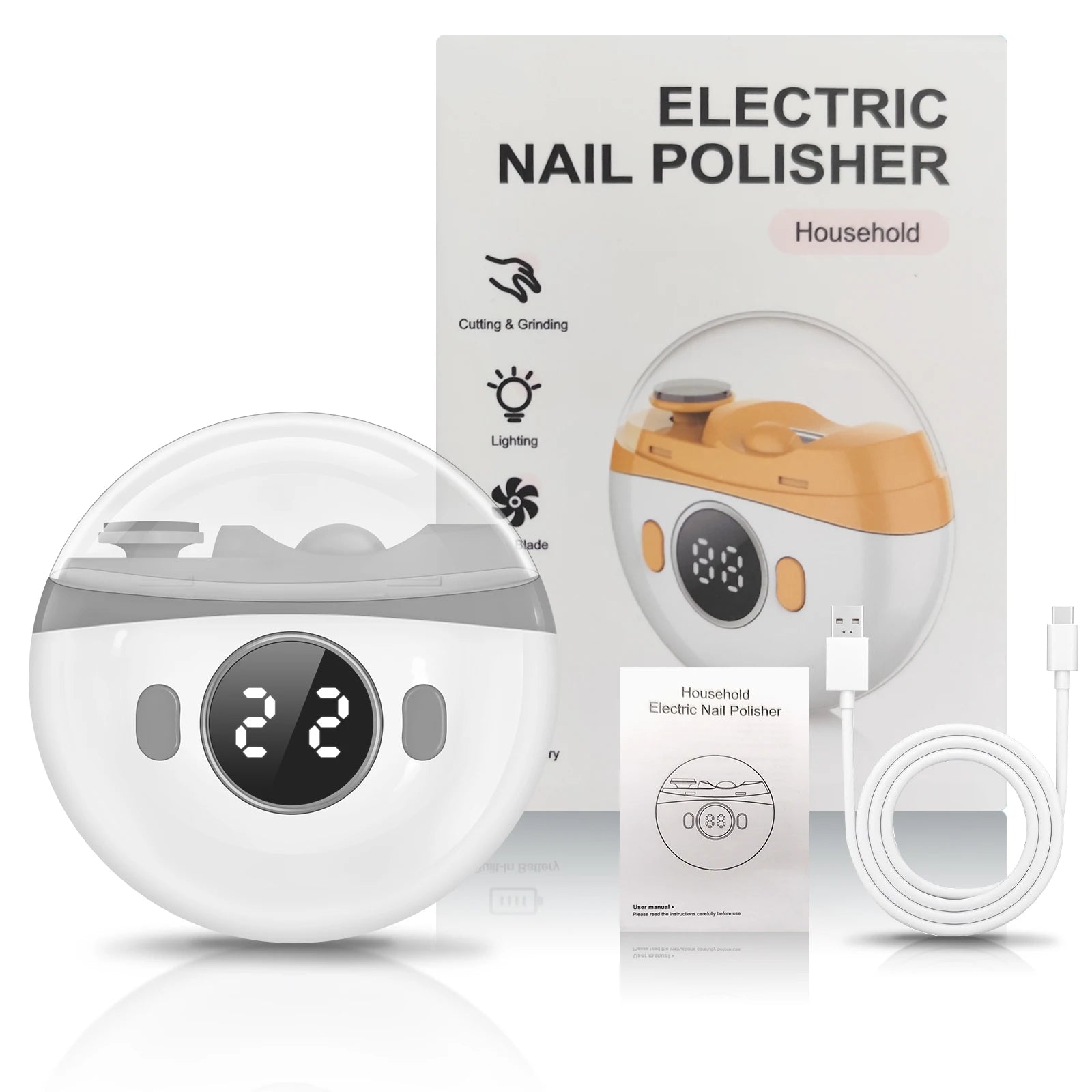 Automatic Rechargeable Electric Nail Clipper with LED Light - 7