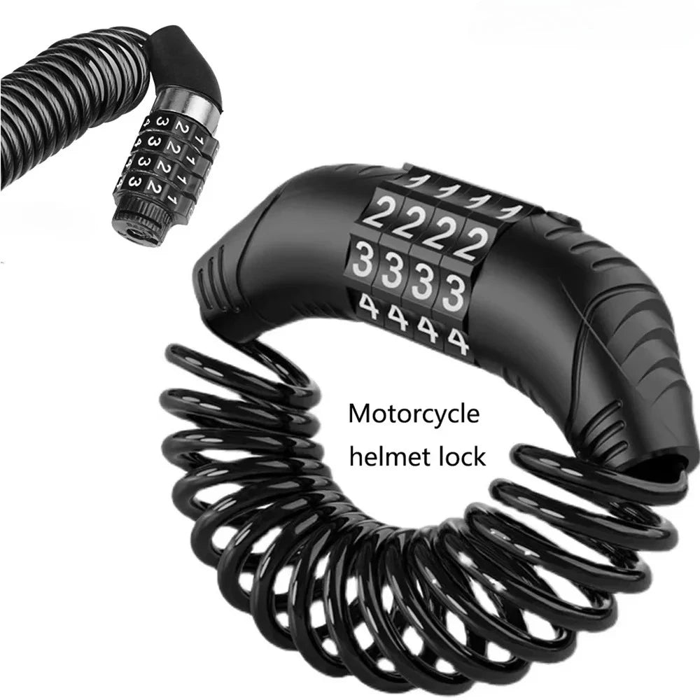4-Digit Portable Combination Cable Lock for Helmets and Bicycles - 2