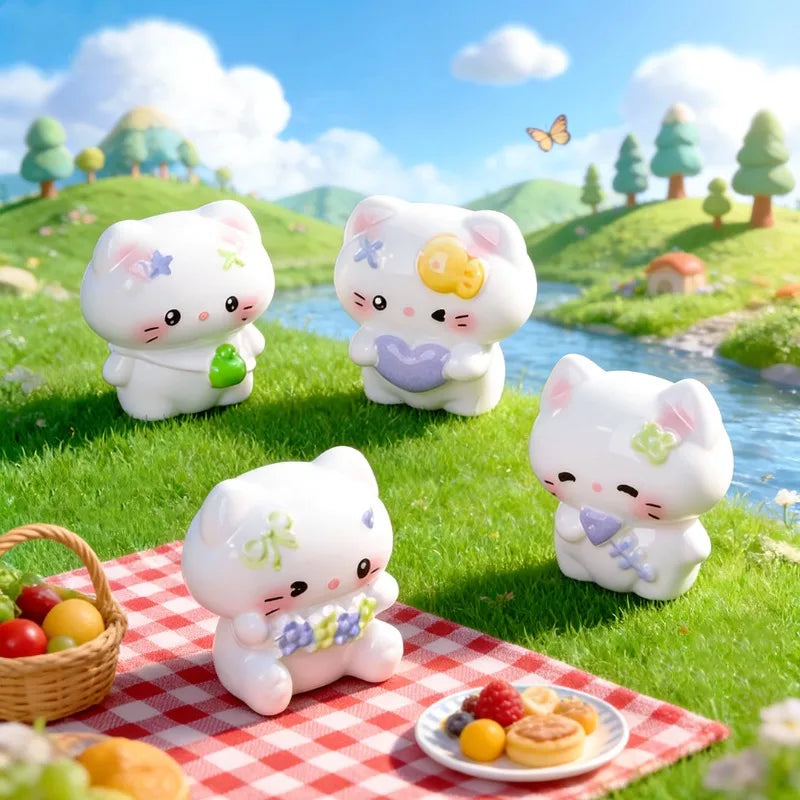 Cute Kawaii Cat Miniature Figurines for Car Dashboard and Desk Decor - 4