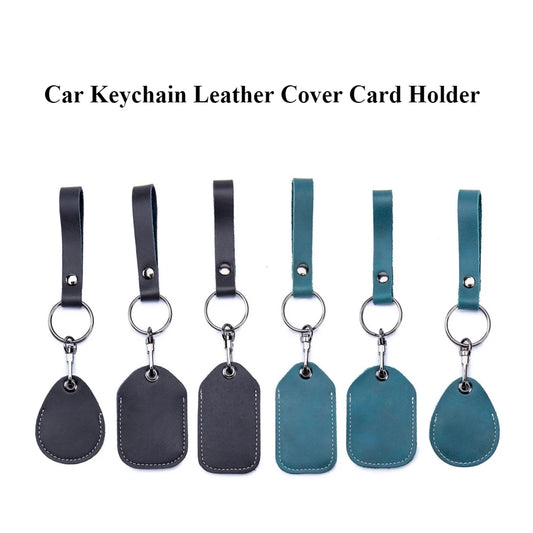 Leather Access Card Holder Keychain for Key Fobs and ID Tags