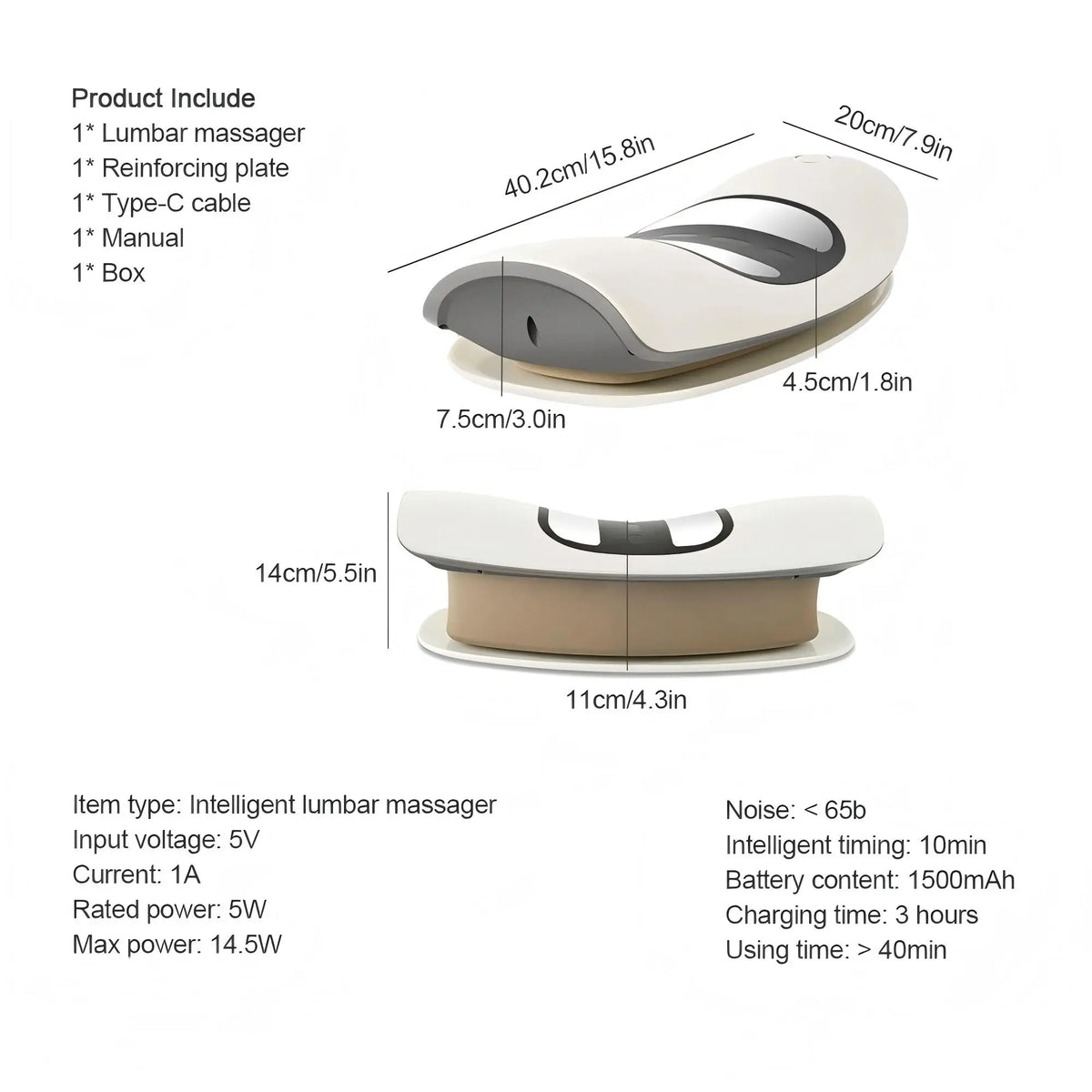 Electric Lumbar Traction Massager with Airbag Spine Support
