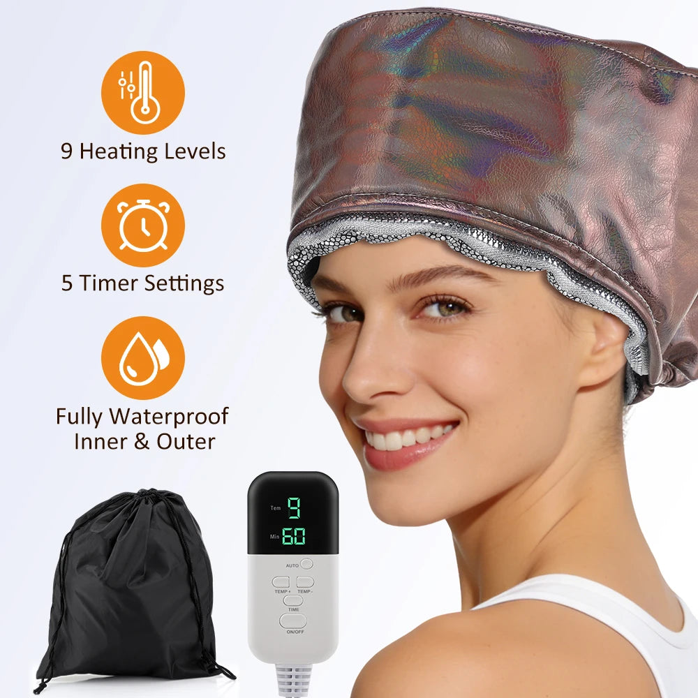 Electric Thermal Hair Steamer Cap for Deep Conditioning - 1