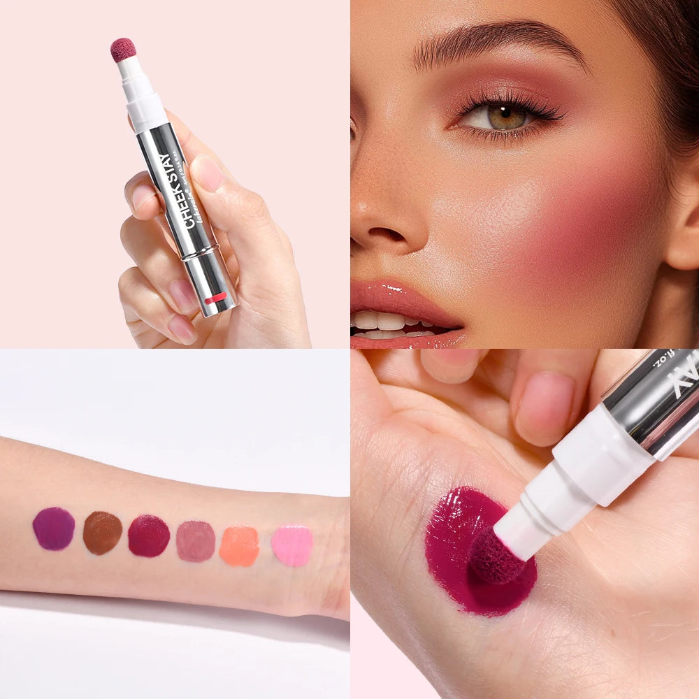 Liquid Blush Stick with Sponge Tip for Natural Cheeks - 4