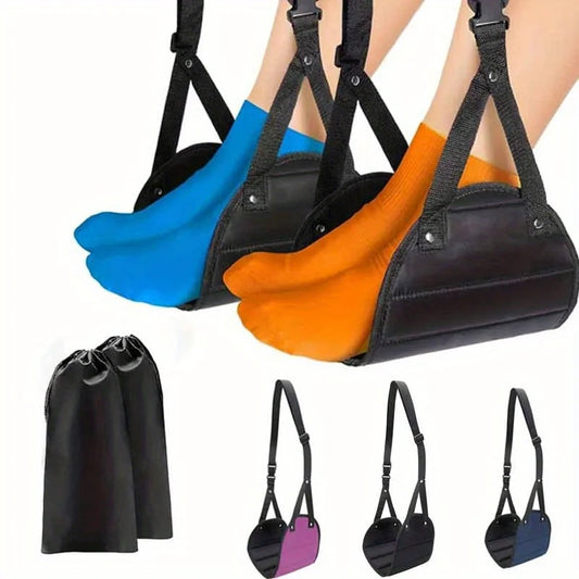 Adjustable Travel Foot Hammock for Airplanes and Office