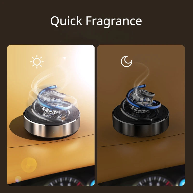 Solar Powered Rotating Car Air Freshener Diffuser