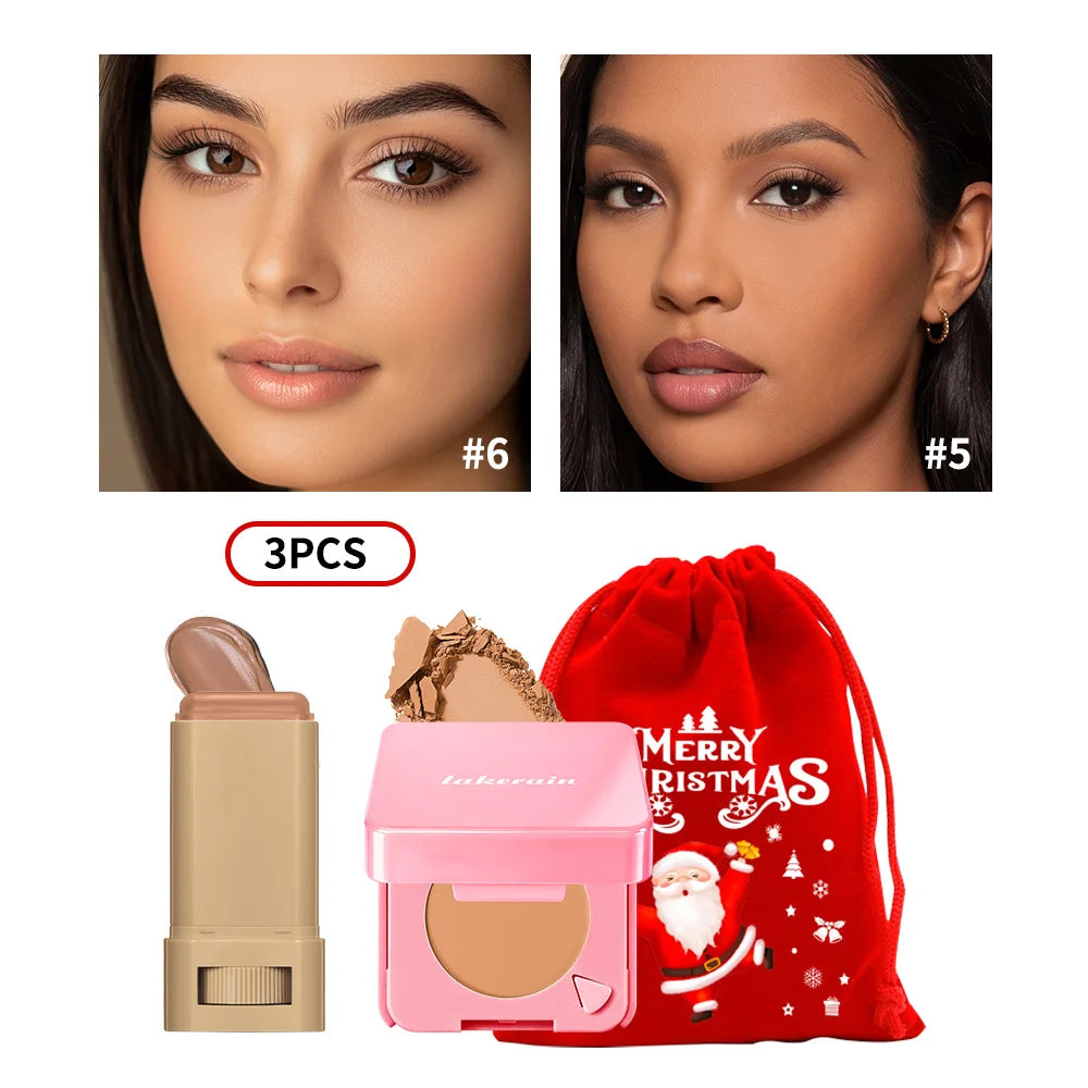 Matte Foundation Stick and Pressed Powder Beauty Set - 37