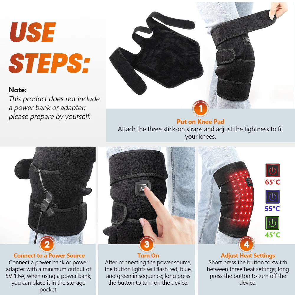 Heated Red Light Therapy Knee Brace for Joint and Muscle Relief