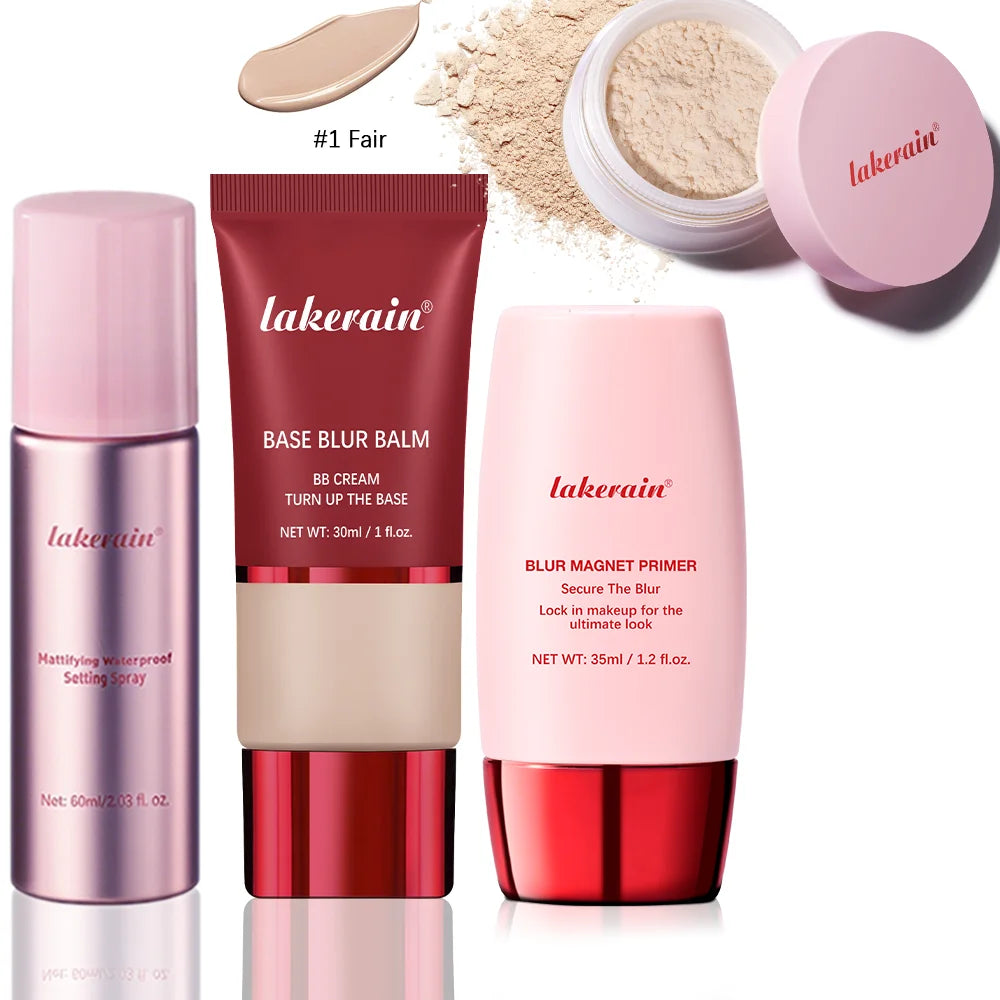 4-Piece Professional Makeup Base and Setting Set