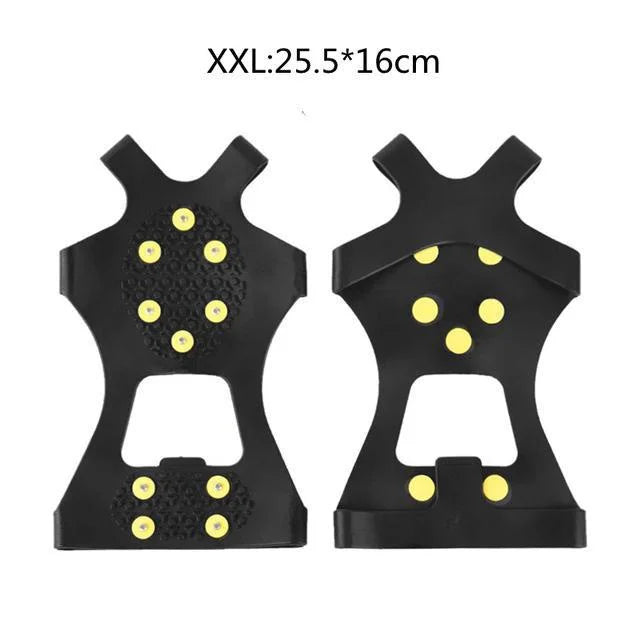 10 Stud Anti-Slip Ice Snow Shoe Cleats Traction Spikes Crampons Grips - 12