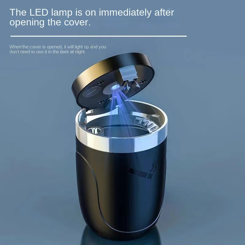 Portable LED Car Ashtray with Cup Holder Mount