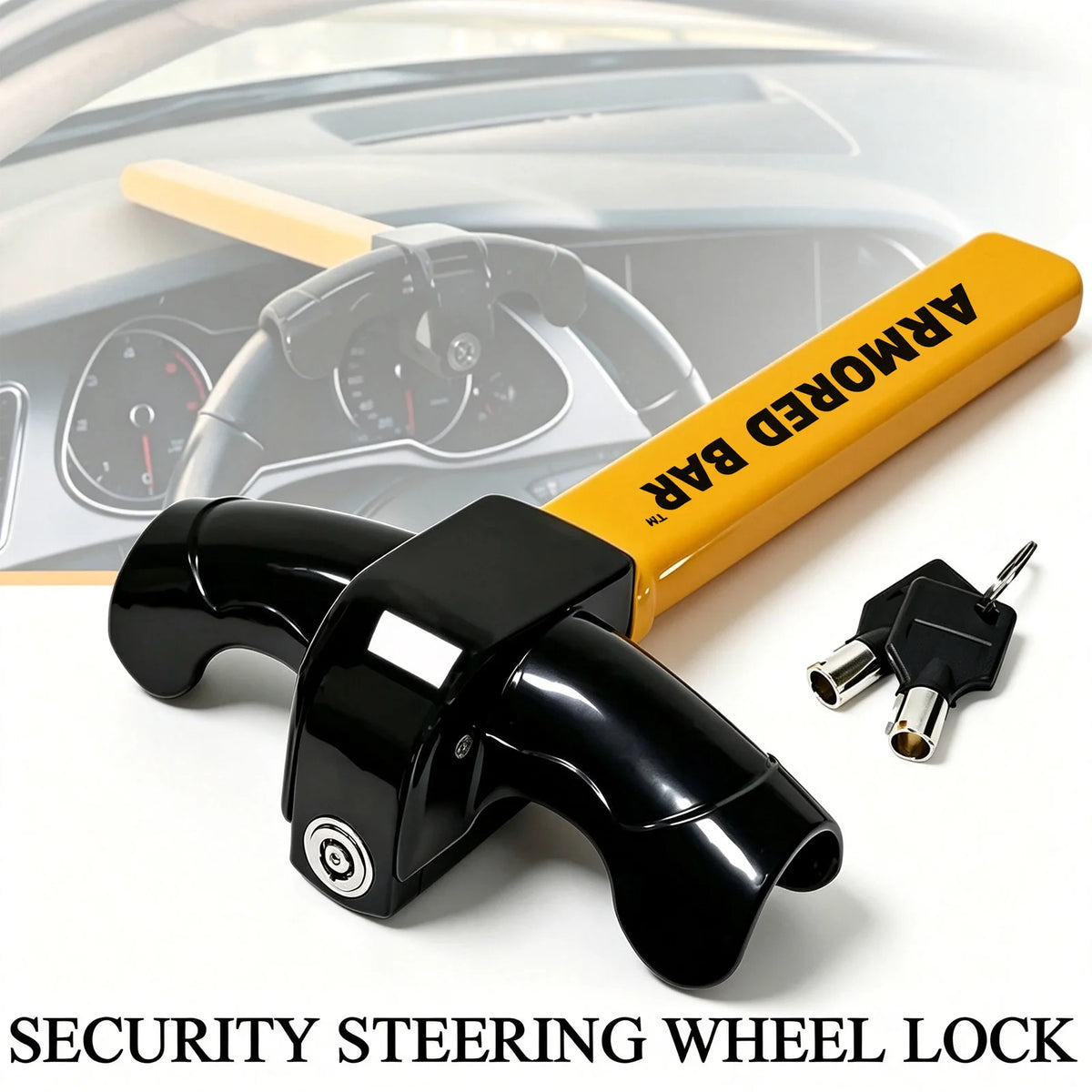 Heavy-Duty Universal Steering Wheel Lock Anti-Theft Device