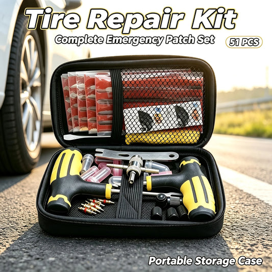 Emergency Tubeless Tire Puncture Repair Kit for Cars and Bikes