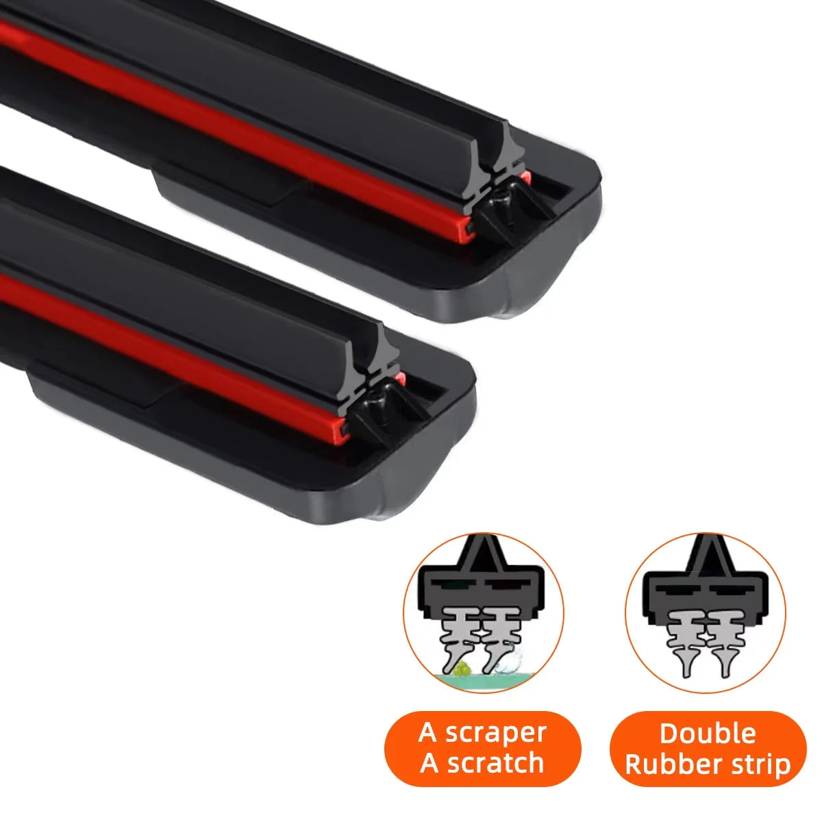 Universal J Hook Wiper Blades Double Layer Rubber Windshield Wiper - 2