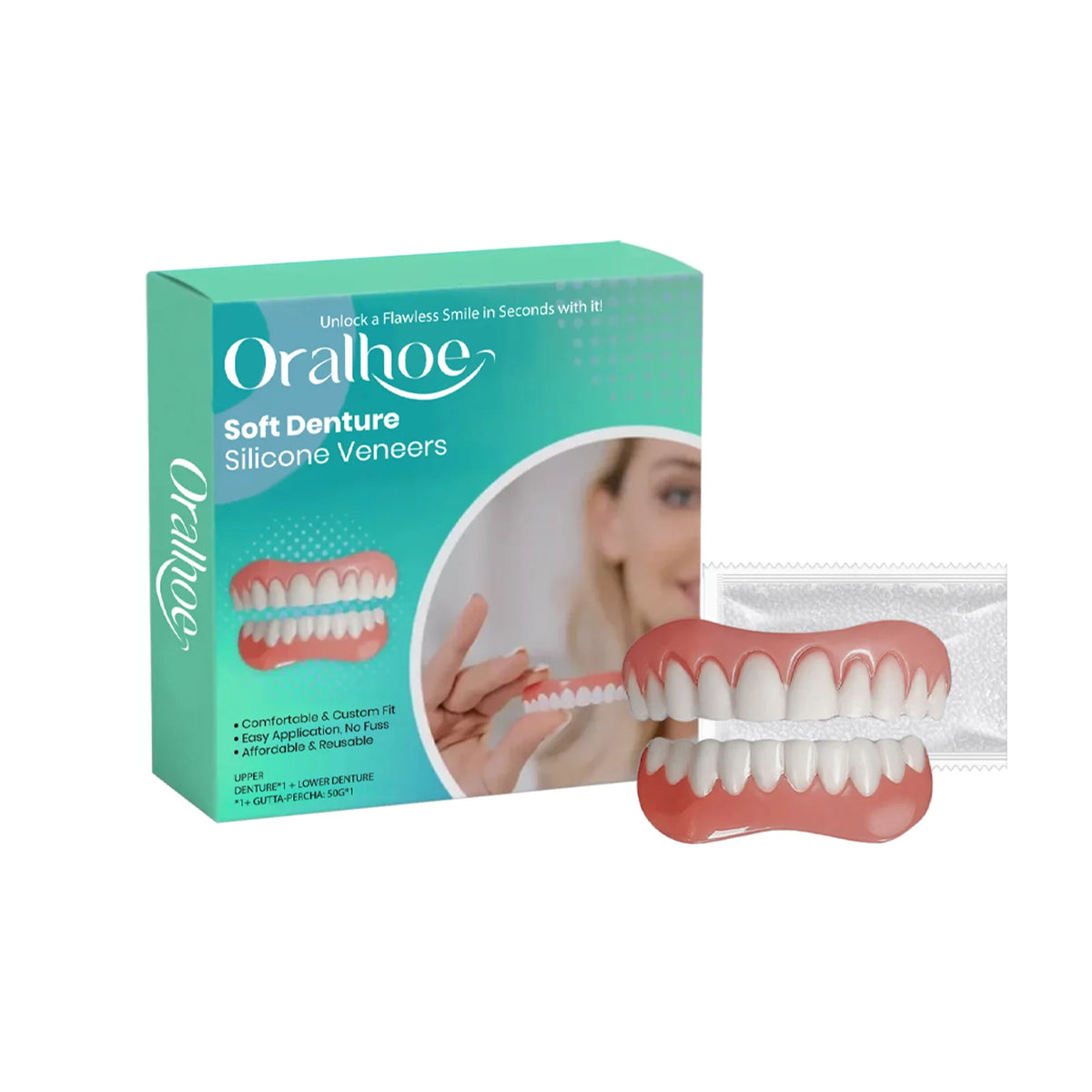 Flexible Silicone Cosmetic Denture Set for Smile Restoration