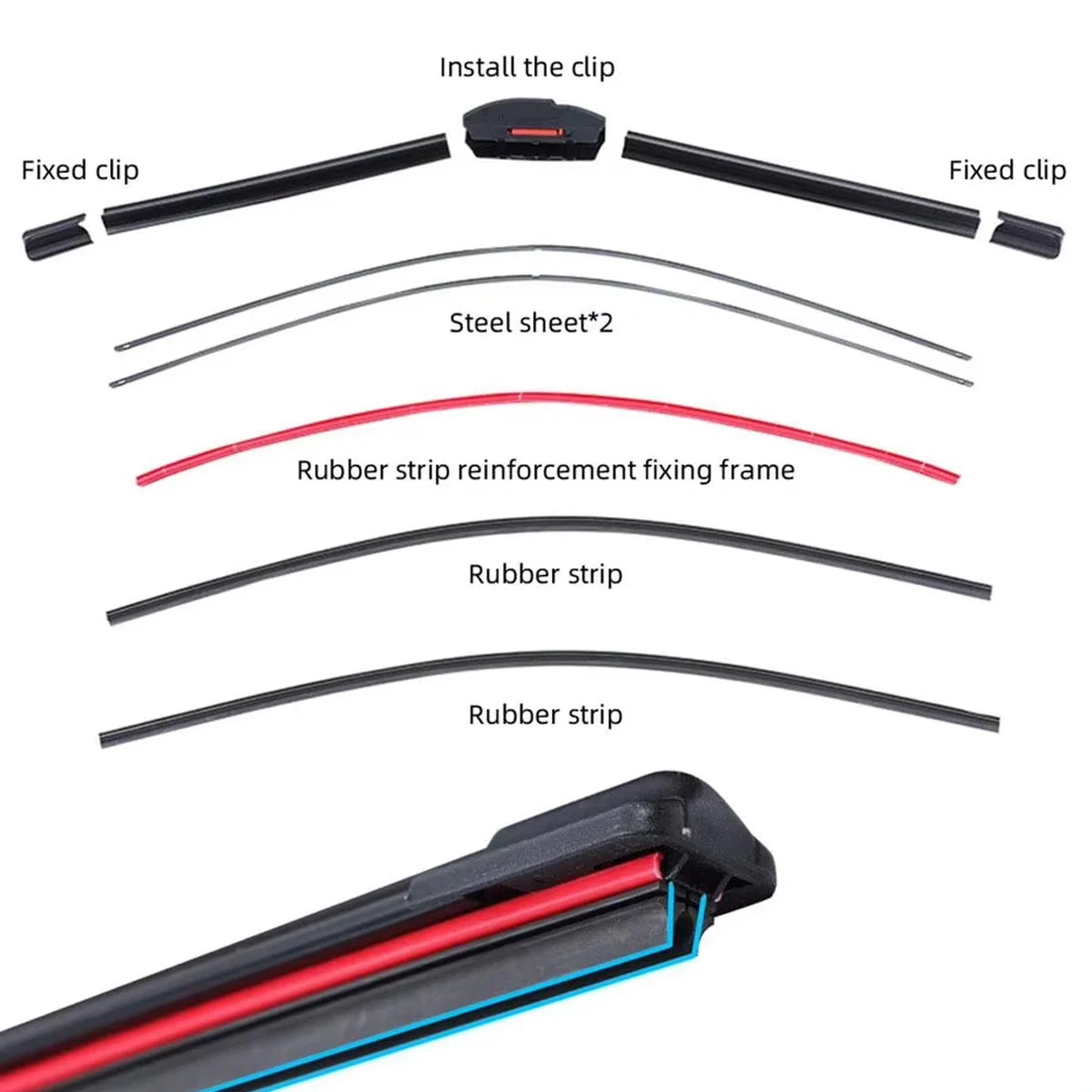 Universal J-Hook Car Windshield Wiper Blade