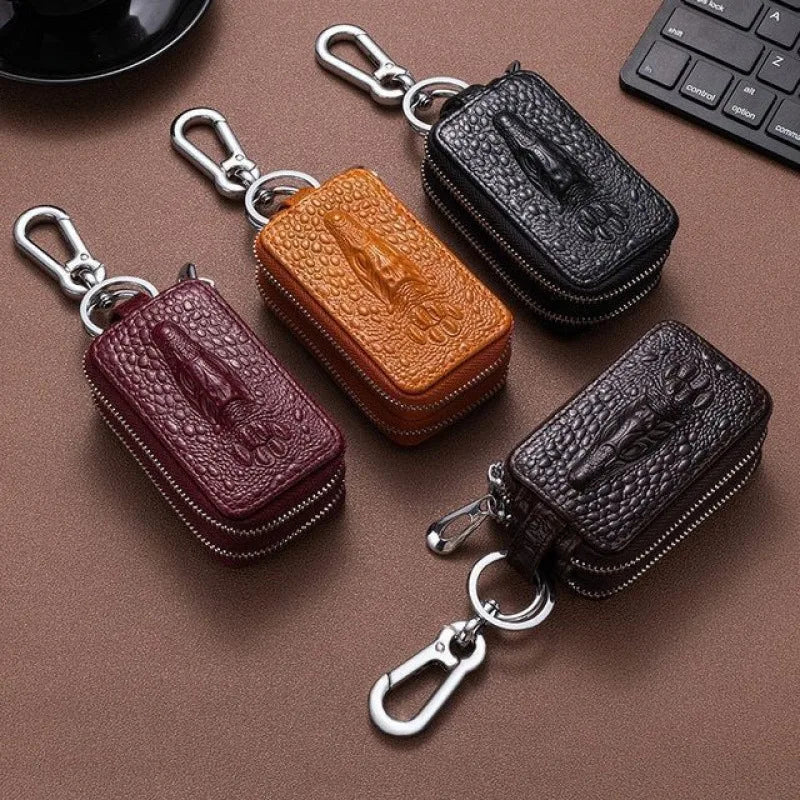 Leather Car Key Case with Waist Clip - 1